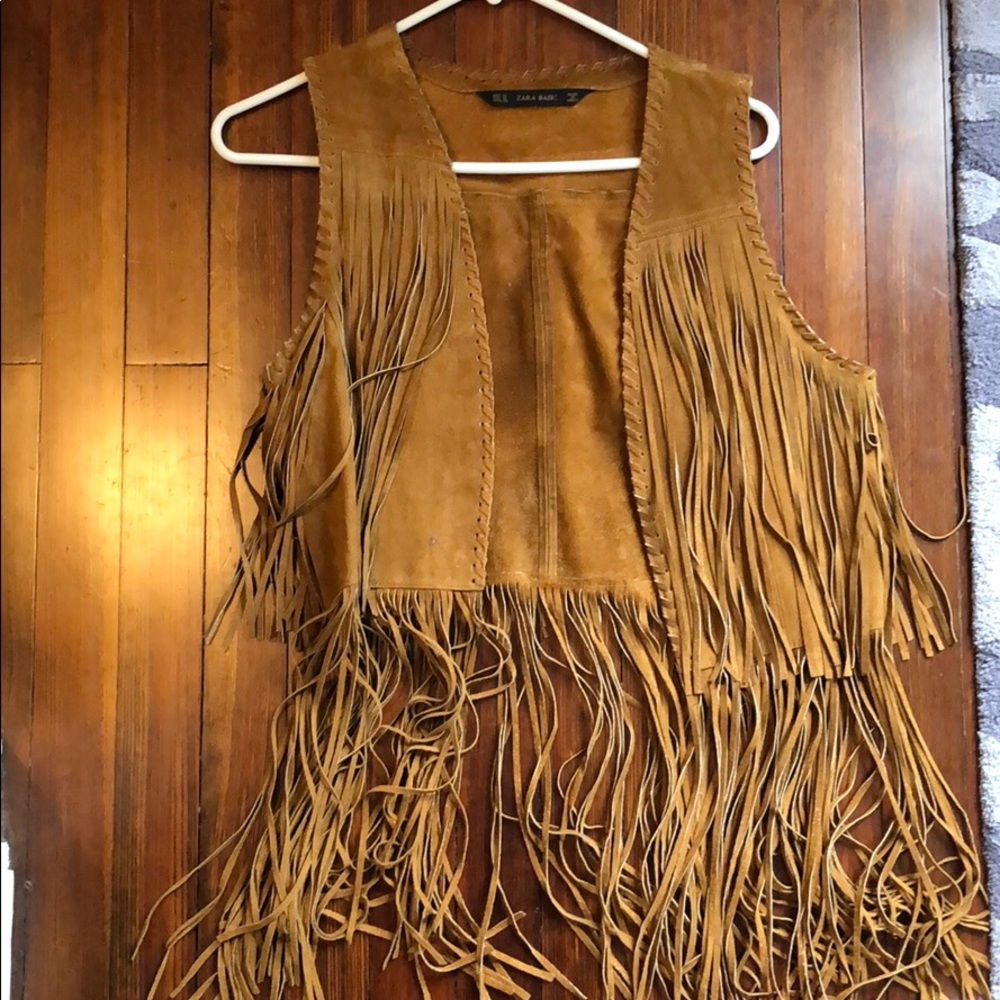 Zara suede fringe vest